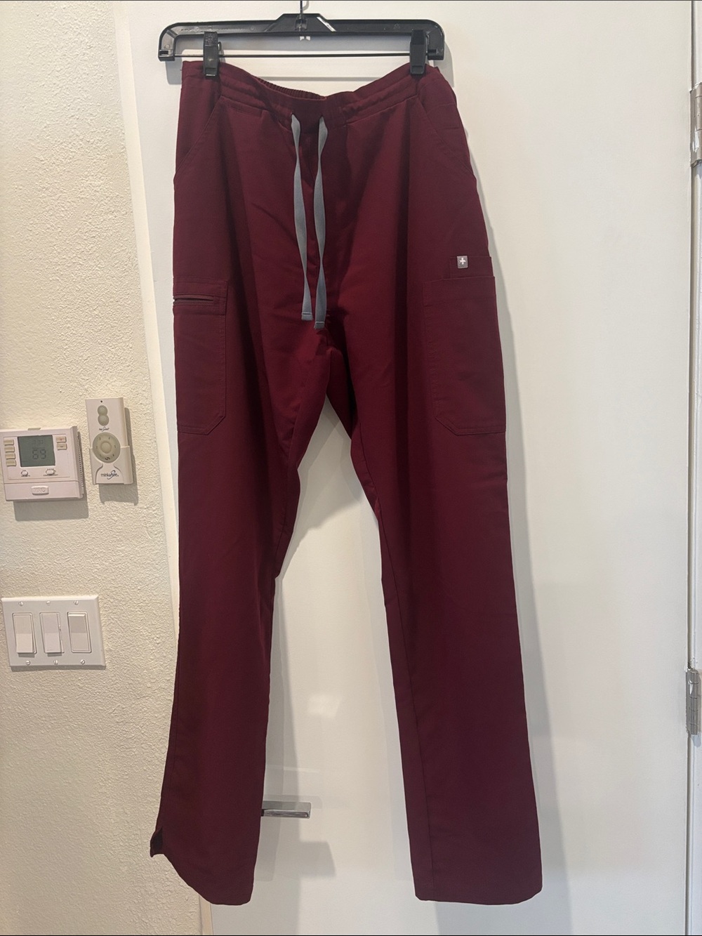 Women’s Burgundy Drawstring Work Pants